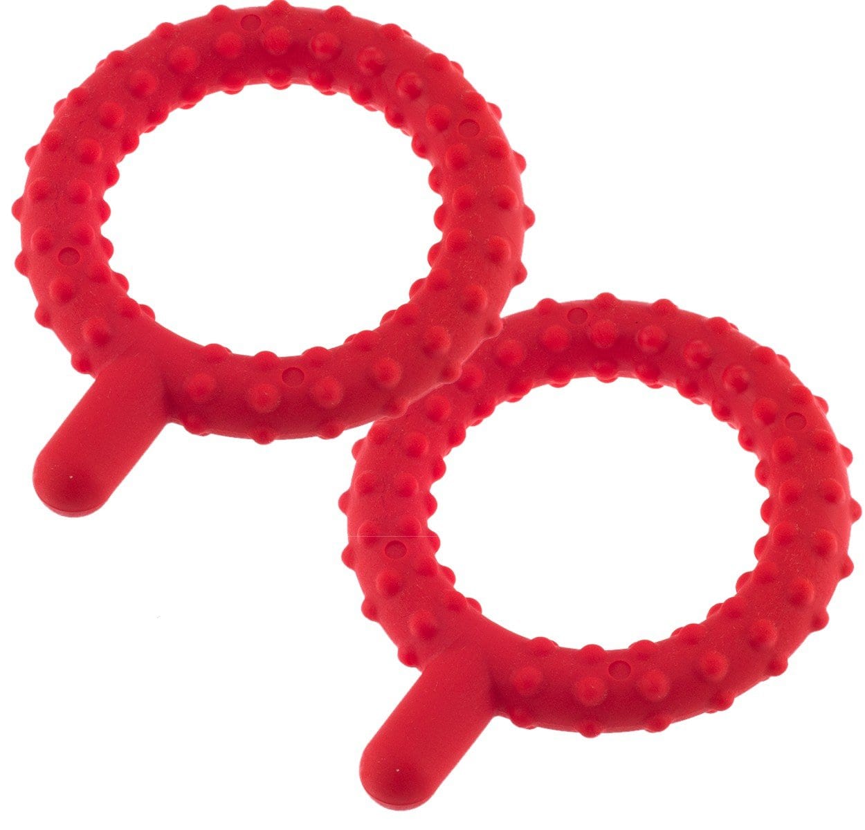 QS TWIN PACK - RED KNOBBY - STAGE 2 TEETHER - CHEWY TUBE
